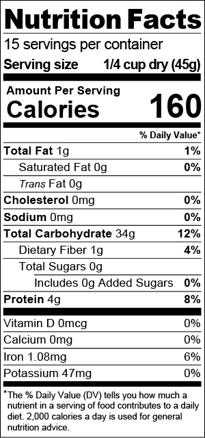 nature's blend nutrition facts