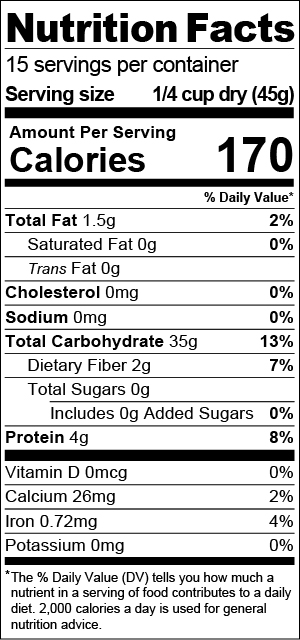 brown rice nutrition facts