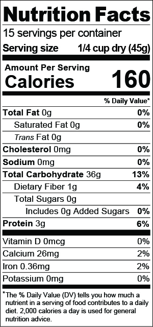 white rice nutrition facts